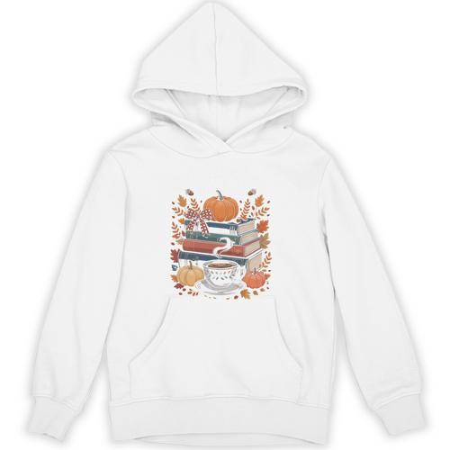 Cozy Autumn Books Fully Booked For Fall Books Pumpkin Unisex Hoodie - Bookorys DE