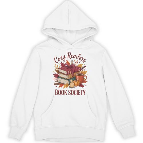 Cozy Readers Book Society Fall Autumn Floral Pumpkin Season Unisex Hoodie - Bookorys DE