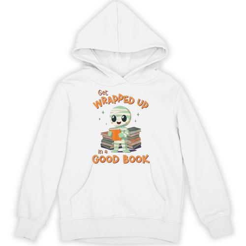 Cute Halloween Teacher Librarian Mummy Reading Books Unisex Hoodie - Bookorys