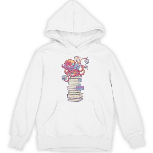 Cute Octopus Bookworm Fun Reading Tee For Book Lovers Unisex Hoodie - Bookorys DE