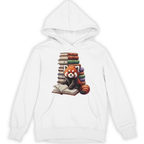 Cute Red Panda Reading Book Animal Bookworm Unisex Hoodie - Bookorys CA