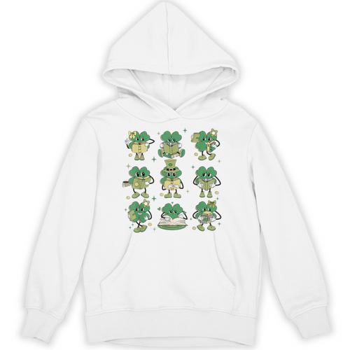 Cute Shamrock Reading Books St Patrick's Day Teacher Reading Unisex Hoodie - Bookorys