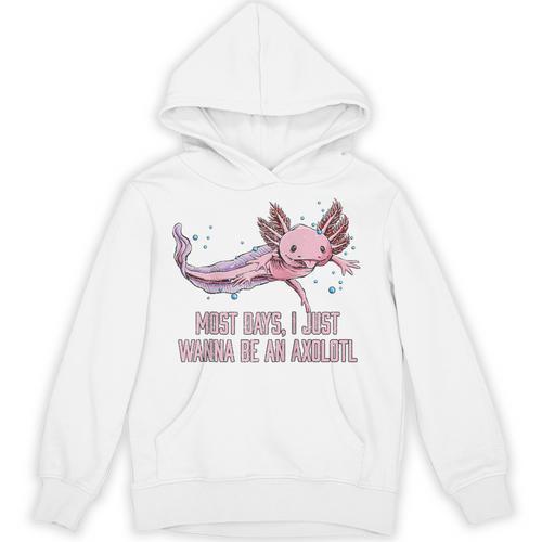 Most Days I Just Wanna Be An Axolotl Salamander Introvert Raglan Baseball Tee Unisex Hoodie - Raresse