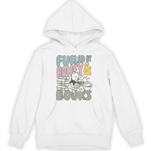 Disney Winnie The Pooh Fueled By Honey & Books Sketch Unisex Hoodie - Bookorys