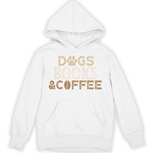 Dogs Books & Coffee Unisex Hoodie - Bookorys UK