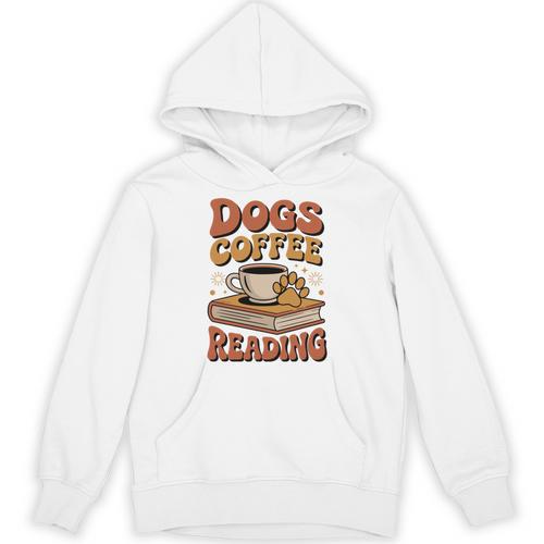 Dogs Coffee Reading Book Lover Unisex Hoodie - Bookorys
