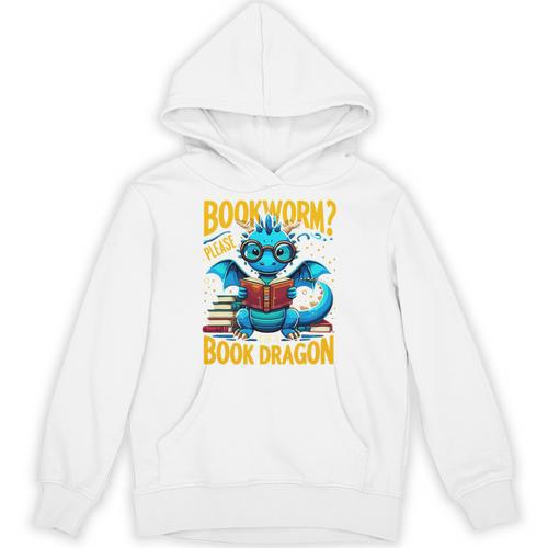 Dragon Bookworm Please I'm A Book Dragon Unisex Hoodie - Bookorys CA