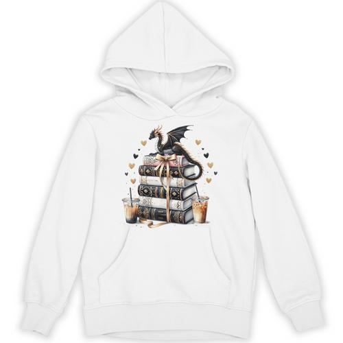 Dragon Hoard Of Books Reading Lover Cute Art Unisex Hoodie - Bookorys AU