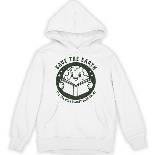 Earth Day 2025 Save Earth It´s Only Planet With Books Reader Unisex Hoodie - Bookorys CA