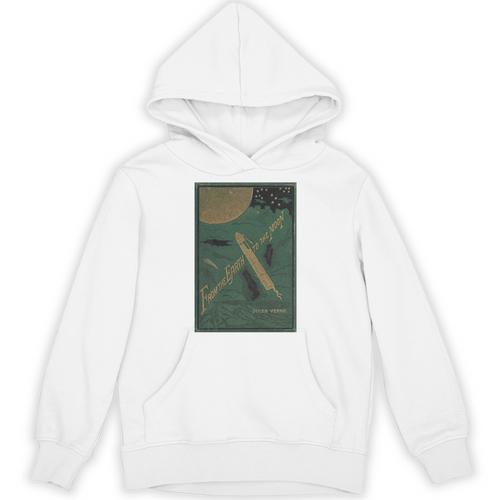 From The Earth To The Moon Book Cover 1874 Premium Unisex Hoodie - Bookorys