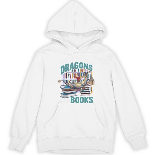 Easily Distracted By Dragons And Books Bookworm Unisex Hoodie - Bookorys