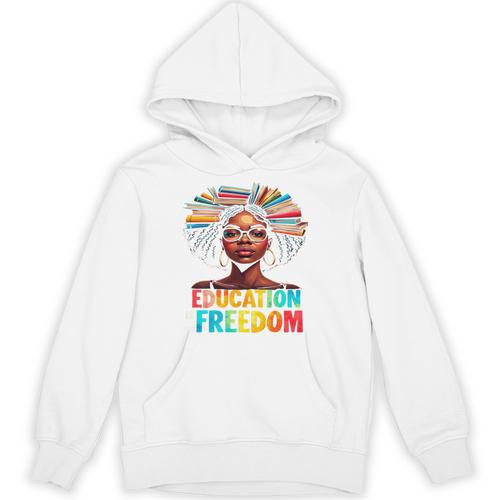 Education Is Freedom Afro Books Unisex Hoodie - Bookorys