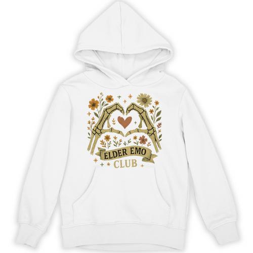 Elder Emo Club Skeleton Hands Heart Nostalgia Premium Tri-Blend Unisex Hoodie - Figerry