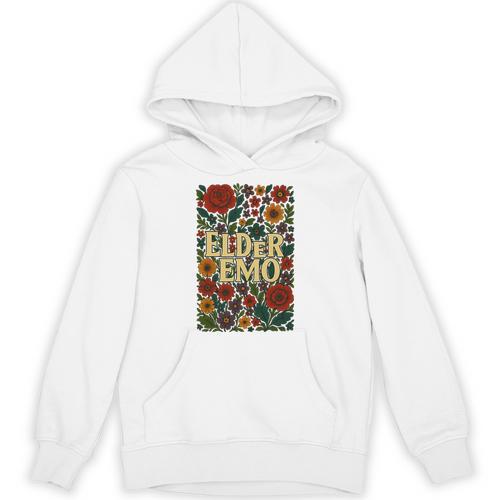 Elder Emo Floral Gothic Vintage Nostalgia Premium Tri-Blend Unisex Hoodie - Figerry