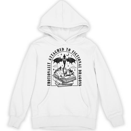 Emotionally Attached To Fictional Dragons Books Lover Unisex Hoodie - Bookorys AU