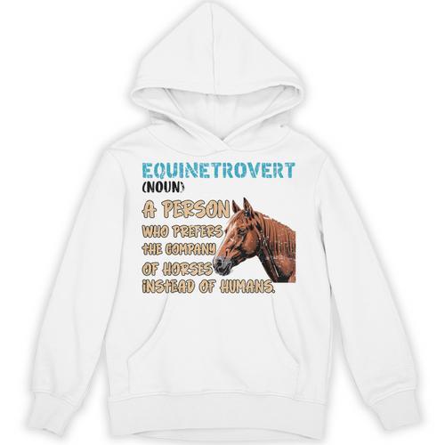 Equinetrovert Definition Equine Horse Riding Introvert Unisex Hoodie - Raresse