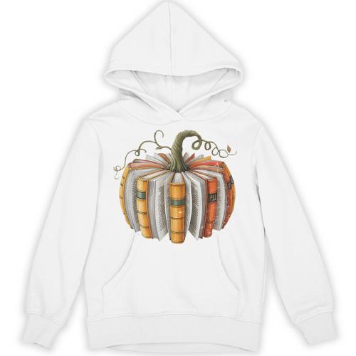 Fall Book Pumpkin Fall Librarians Bookworm Teachers Students Unisex Hoodie - Bookorys DE