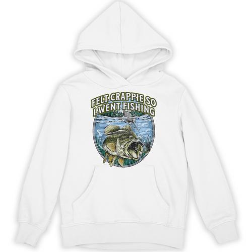 Felt Crappie So I Went Fishing Introvert Lakes Antisocial Raglan Baseball Tee Unisex Hoodie - Raresse