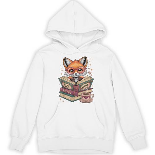 Fox Read Books Be Kind Stay Weird Reader Cute Nerd Bookworm Unisex Hoodie - Bookorys DE