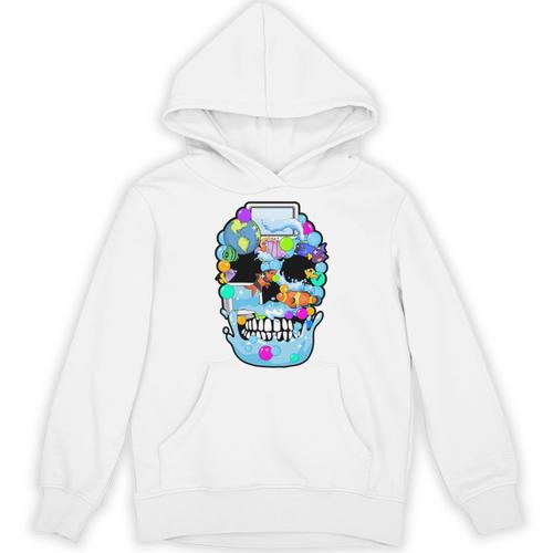 Frutiger Aero Aesthetic Tech Skull Computer Fishes Unisex Hoodie - Figerry