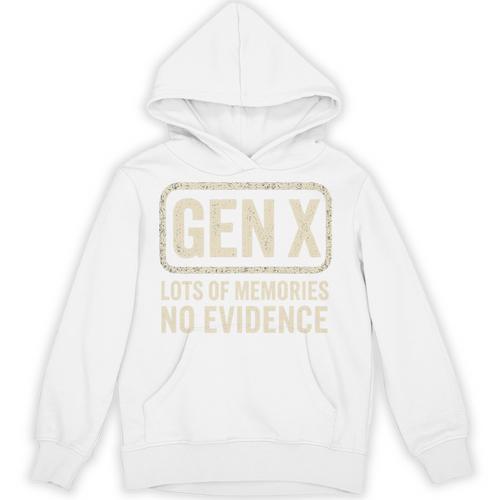 Gen X Lots Of Memories No Evidence Retro Nostalgia Premium Tri-Blend Unisex Hoodie - Figerry