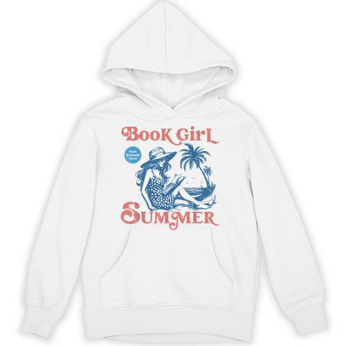 Girl Reading Book Summer Beach Vacation For Book Lover Unisex Hoodie - Bookorys CA