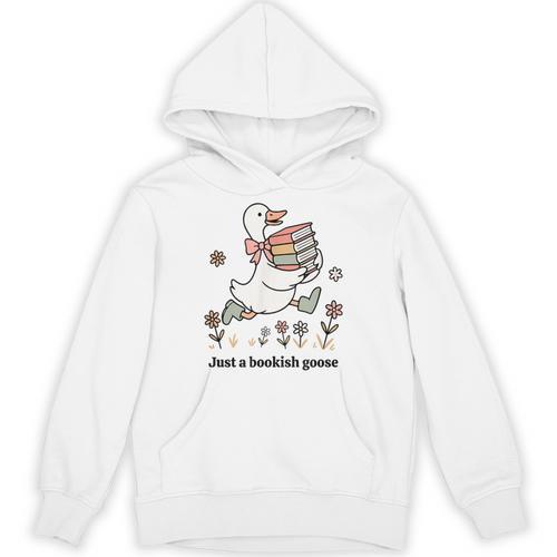 Goose With Books Cute Bookworm Reader Unisex Hoodie - Bookorys