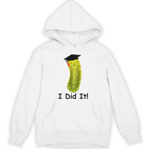 Graduation Cap Wearing Big Dill Pickle I Did It Graduate Fun Unisex Hoodie - Best Gift Smart