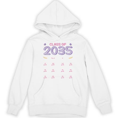 Grow With Me Graduation First Day Of School Class Of 2035 Unisex Hoodie - Best Gift Smart