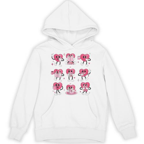 Heart Reading Books Valentine Teacher Boy Girl Book Lover Unisex Hoodie - Bookorys