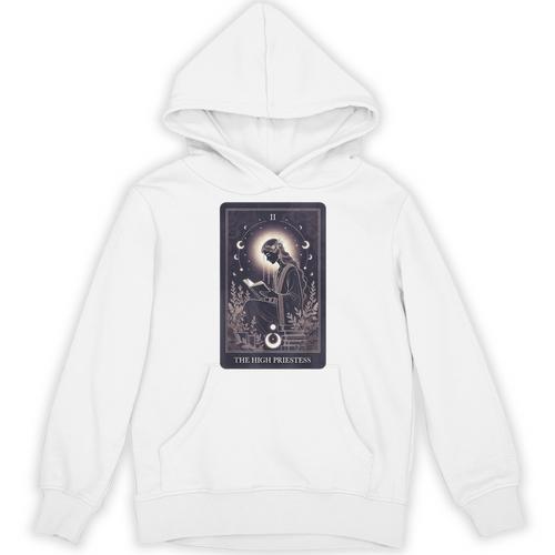 High Priestess Tarot Art Celestial Mystic Book Lover Unisex Hoodie - Bookorys CA