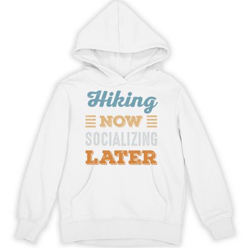 Hiking Now Minimal Socializing Introvert Vintage Unisex Hoodie - Raresse