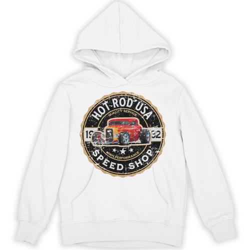 Hotrod Custom Car Automotive Nostalgia Distressed Premium Tri-Blend Unisex Hoodie - Figerry