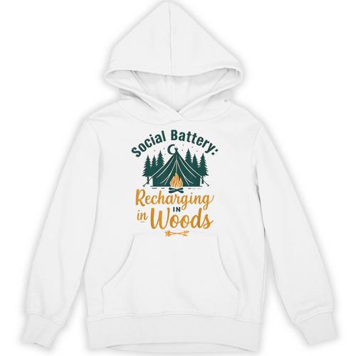 Introvert Camping Social Battery Recharging In The Woods Unisex Hoodie - Raresse
