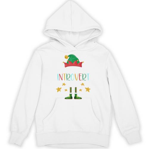 The Introvert Elf Christmas Family Matching Fun Xmas Top Unisex Hoodie - Raresse