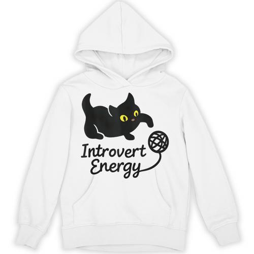 Introvert Energy Cat Love Cat Meme Unisex Hoodie - Raresse
