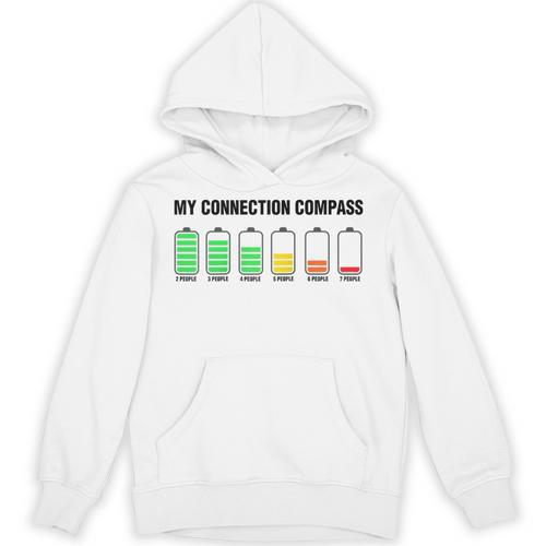 Introvert Low Battery My Connection Compass Raglan Baseball Tee Unisex Hoodie - Raresse