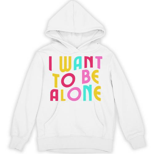 Introvert I Want To Be Alone Retro Wavy Unisex Hoodie - Raresse