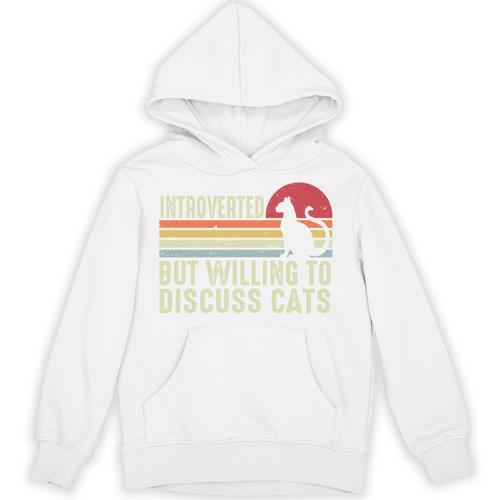 Introverted But Willing To Discuss Cats Kitten Pet Lover Unisex Hoodie - Raresse