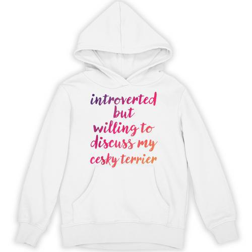 Introverted Willing To Discuss Cesky Terrier Introvert Unisex Hoodie - Raresse