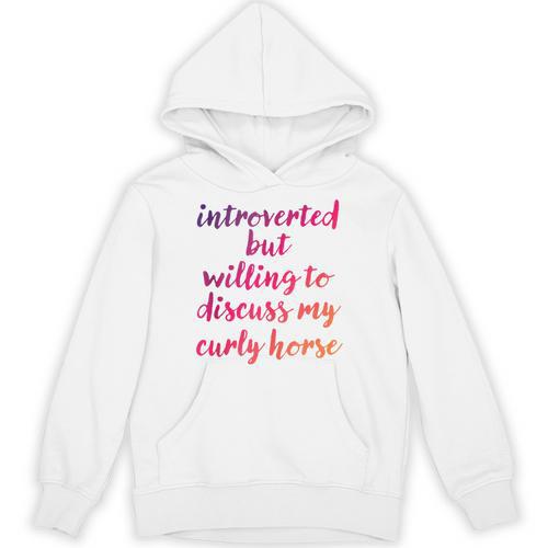 Introverted Willing To Discuss Curly Horse Introvert Unisex Hoodie - Raresse