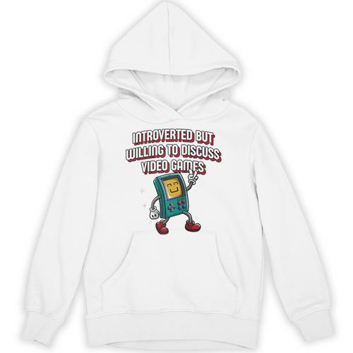 Introverted But Willing To Discuss Video Games Introvert Raglan Baseball Tee Unisex Hoodie - Raresse