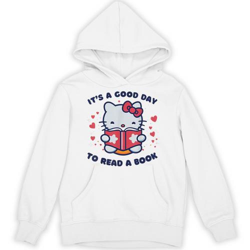 It's a Good Day To Read a Book Cute Cat Book Day Girls Boys Unisex Hoodie - Bookorys DE