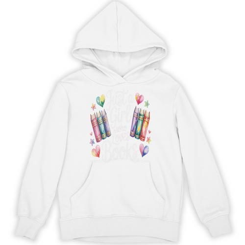 Just a Girl Who Loves Books Lover Reading Library Librarian Unisex Hoodie - Bookorys CA