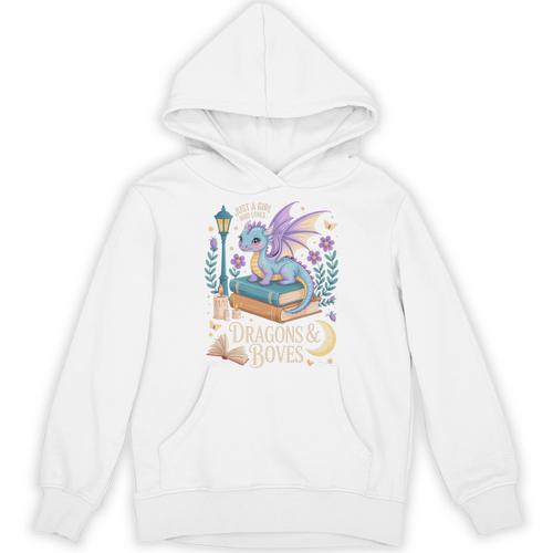 Just a Girl Who Loves Dragons & Books Reader Fantasy Fun Premium Tri-Blend Unisex Hoodie - Bookorys AU