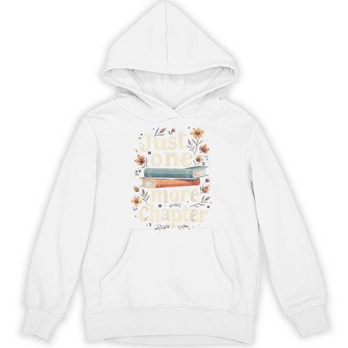 Just One More Chapter Book Reading Floral Teacher Book Lover Unisex Hoodie - Bookorys