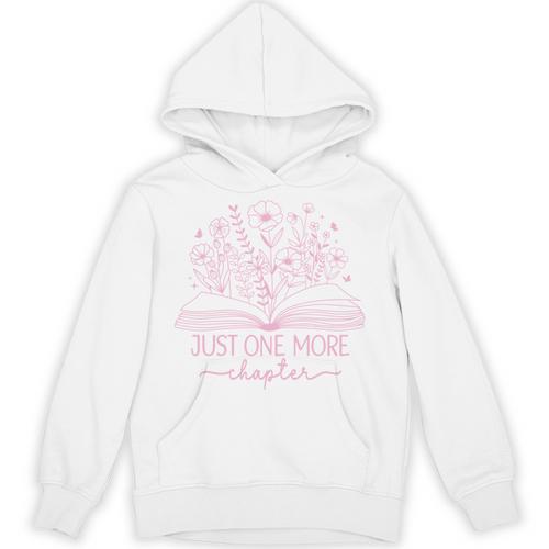 Just One More Chapter Bookish Book Reading Bright Hot Pink Unisex Hoodie - Bookorys UK