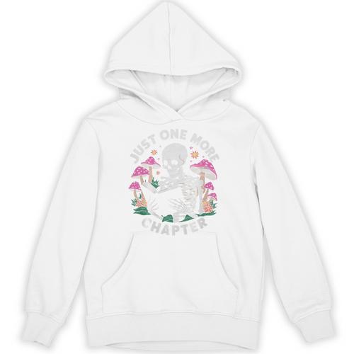 Just One More Chapter Mushrooms Gothic Skeleton Book Lover Premium Unisex Hoodie - Bookorys CA