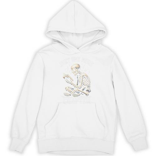 Just One More Chapter Reading Skeleton Book Lover Premium Tri-Blend Unisex Hoodie - Bookorys