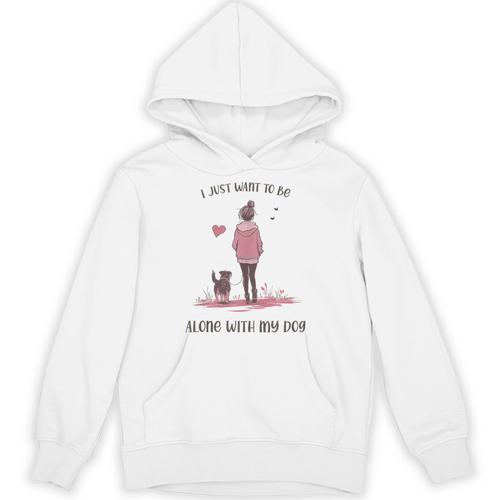 I Just Want To Be Alone With My Dog For Introvert Dog Mom Unisex Hoodie - Raresse